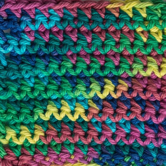 Lily Sugar'n Cream 100% Cotton Yarn 6-Pack Bundle with Bella's Crafts Stitch Markers (Blue-Green Mix)
