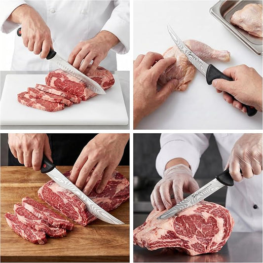 Plys 7-Piece Butcher Knife Set for Meat Processing, BBQ Boning Chicken Tool | Suitable for Chicken, Beef, and Pork, Comfortable Anti-slip Handle, Beginner Home Kitchen Use.