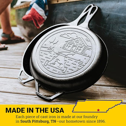 Lodge Cast Iron Wanderlust Series, Cabin Combo Cooker, 3.2 Quart