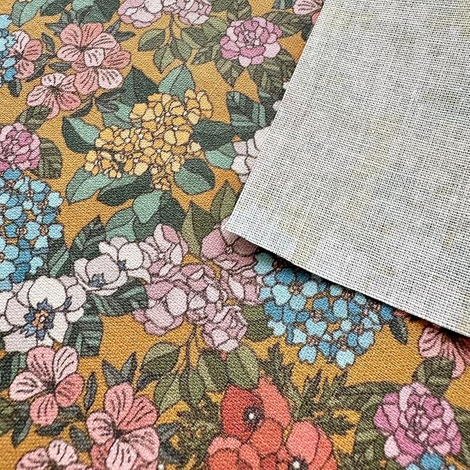 Vintage Floral & Botanical Cotton Fabric Bundle – 60 Pre-Cut Squares (8×8 inch), 100% Cotton 140 GSM, Eco Digital Print, Made in Turkey