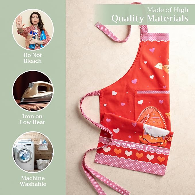 Maison d' Hermine 100% Cotton Apron for women with Pocket Kitchen Chef Apron for Men Cooking Spring Summer