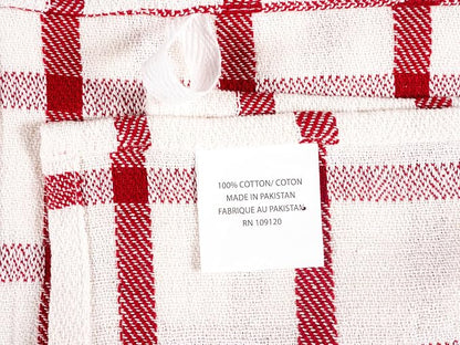 KAF Home Assorted Flat Kitchen Towels - Set of 10, 18 x 28 Inch (Red)