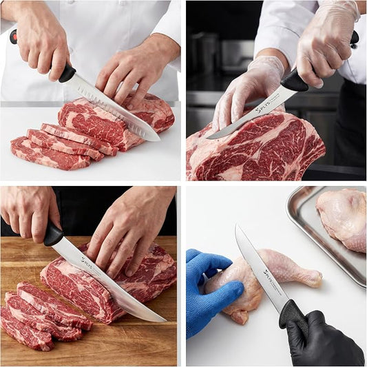 Plys Butcher Knife Set 7-PCS: 6 inch Boning Knife for Meat Cutting and Game Processing - 4Cr13Mov Stainless Steel BBQ and Outdoor Activities Skinning Knives