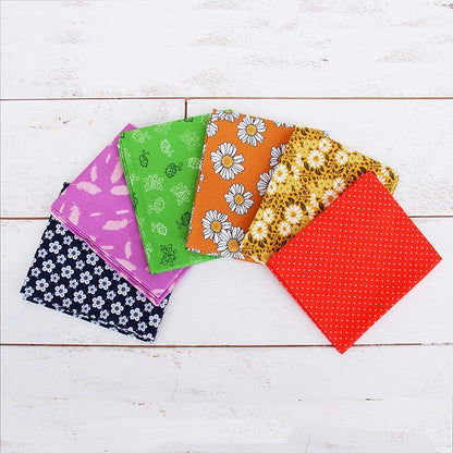 Threadart 6 Fat Quarter Bundles - Rainbow Color Prints 100% Cotton Fabric - Premium 100% Cotton Quilting Fabric - No Duplicates - Full Size Fat Quarters 18"x21"