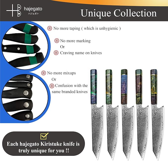 Damascus Chef Knife Kiritsuke Unique One Of Kind Handle Professional 8 Inch Japanese Chefs Kitchen Knife Vg10 67 Layers Damascus Steel Knive with Sheath