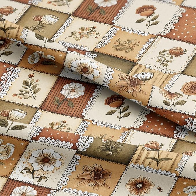 100% Cotton Fabric by the Yard – Turkish Quality Quilting & Sewing Fabric, 1 Yard x 1.69 Yards Wide, Patchwork Cotton for Crafts