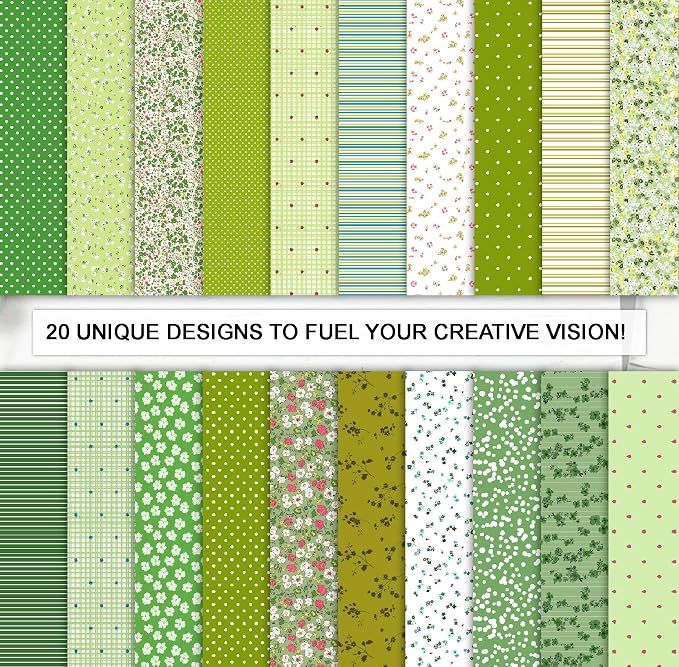 Soimoi 40 Pcs Cotton Fabric Squares Bundles Charm Packs for Quilting, Fat Quarter Layer Cakes, Precuts Quilt Squares 5 x 5 inches, DIY Fabric Bundle - Meadow Bliss