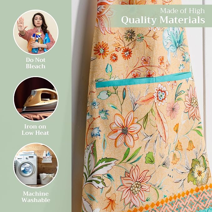 Maison d' Hermine 100% Cotton Apron for women with Pocket Kitchen Chef Apron for Men Cooking Spring Summer