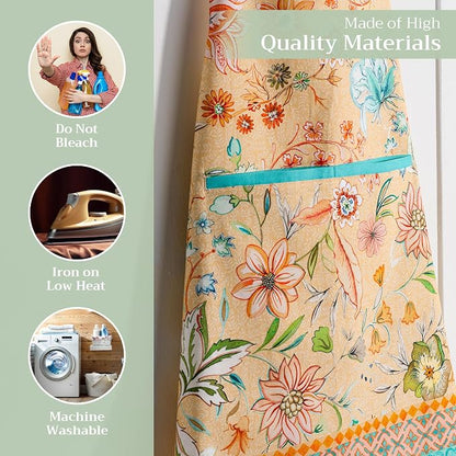 Maison d' Hermine 100% Cotton Apron for women with Pocket Kitchen Chef Apron for Men Cooking Spring Summer