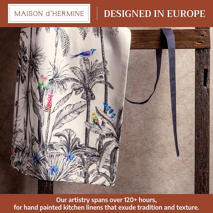 Maison d' Hermine 100% Cotton Apron for women with Pocket Kitchen Chef Apron for Men Cooking Spring Summer