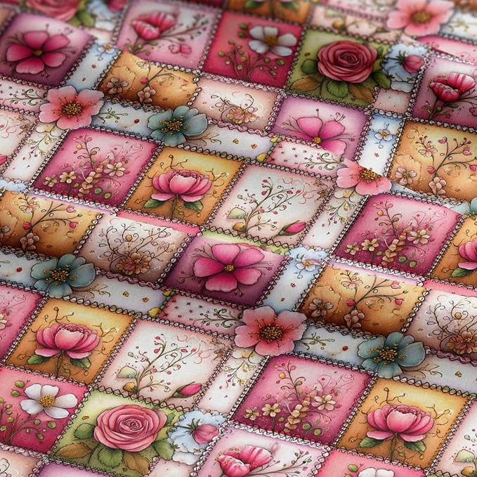 100% Cotton Fabric by the Yard – Turkish Quality Quilting & Sewing Fabric, 1 Yard x 1.69 Yards Wide, Patchwork Cotton for Crafts