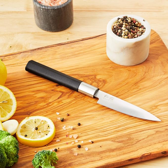 KAI Wasabi Paring Knife 4", Small, Nimble Cooking Knife for Peeling, Coring, Trimming and More, Precise Cutting Knife, Hand-Sharpened Japanese Kitchen Knife