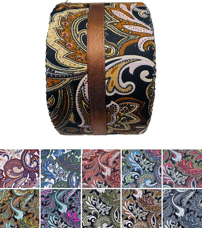 40 Strip Jelly Roll Fabric Strips for Sewing, 100% Cotton Fabric for Quilting Crafting, Precut Bundles, Patchwork Precut Quilt Squares-2.5" x 44" Dark Paisley