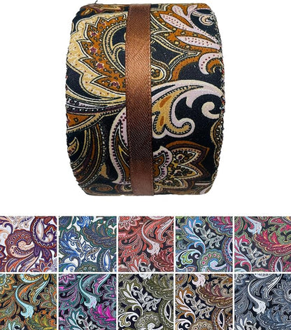 40 Strip Jelly Roll Fabric Strips for Sewing, 100% Cotton Fabric for Quilting Crafting, Precut Bundles, Patchwork Precut Quilt Squares-2.5" x 44" Dark Paisley