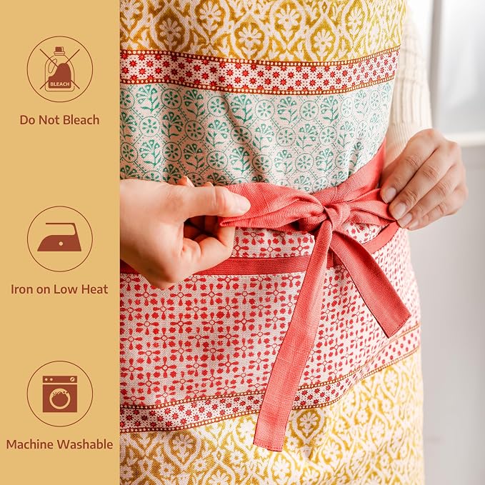 Maison d' Hermine 100% Cotton Apron for women with Pocket Kitchen Chef Apron for Men Cooking Spring Summer