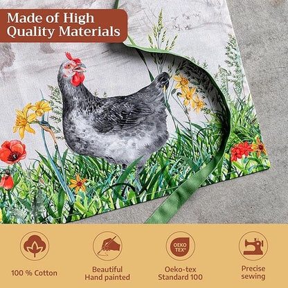 Maison d' Hermine 100% Cotton Apron for women with Pocket Kitchen Chef Apron for Men Cooking Spring Summer