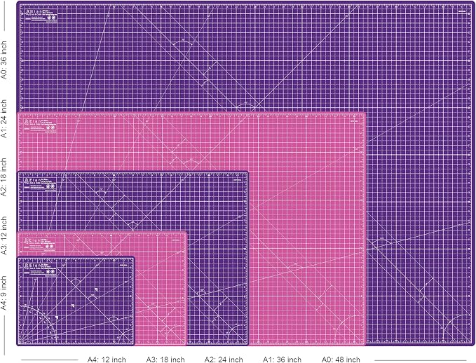 Elan Cutting Mat 36x60 Pink & Purple, Extra Large Self Healing Cutting Mat 36 x 60 Inch, 5-Ply Craft Board Pink, Hobby Board for Sewing and Quilting