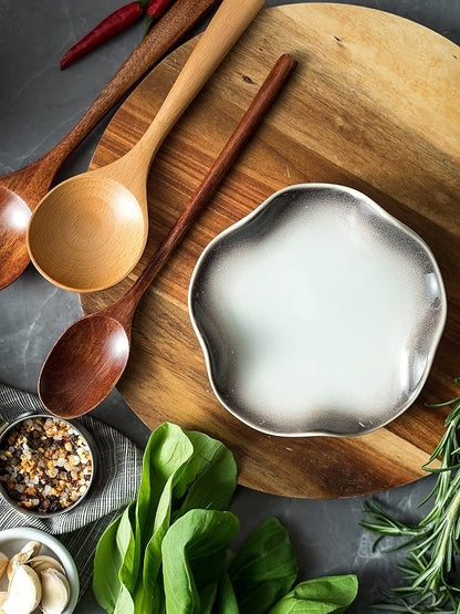 Miamolo Spoon Rest for Stove Top, Ceramic Utensil Rest with Ruffled Edge, 5.3 Inches Cute Coffee Spoon Holder for Kitchen Counter & Coffee Bar, Easy Clean, Modern Kitchen Decor Gift for Housewarming