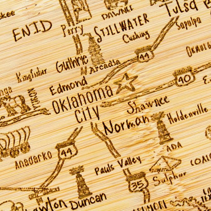 Totally Bamboo A Slice of Life Oklahoma State Serving and Cutting Board, 11" x 8.75"
