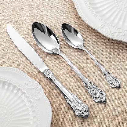 KEAWELL Luxury Dinner Spoon, Set of 4, 18/10 Stainless Steel Tablespoons, Silverware Spoon Set, Mirror Polished, 7.8 Inches (Silver)