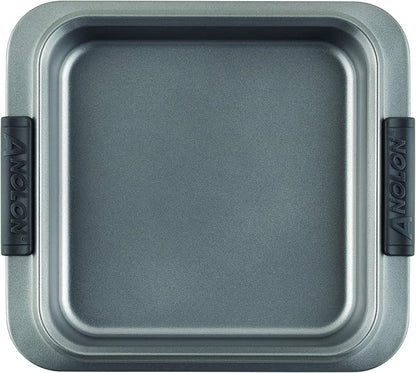 Anolon Advanced Nonstick Baking Pan / Nonstick Cake Pan, Square - 9 Inch, Gray