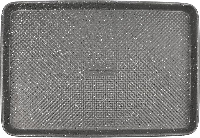 David Burke 15x10 Cookie Sheet – Carbon Steel, PFTE & PFOA Free, Oven Safe, Non-Toxic, Perfect for Baking and Roasting – Gray Speckle