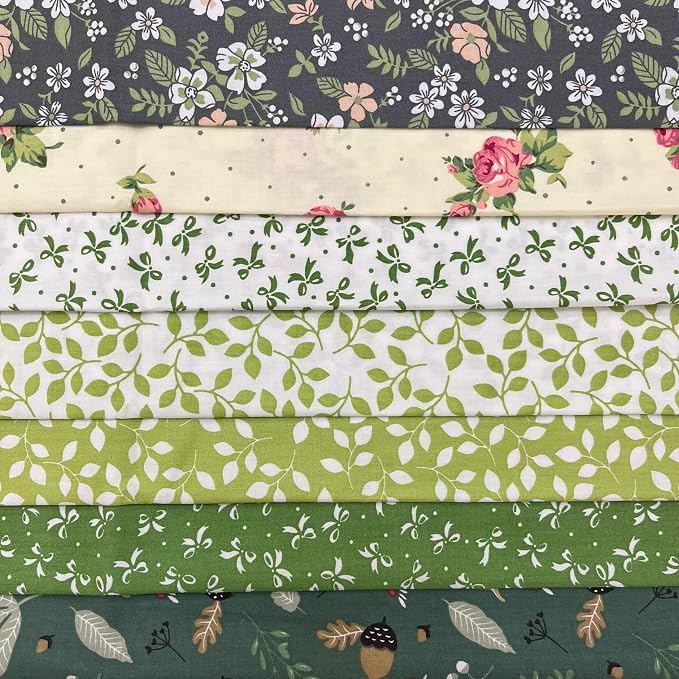 7Pcs 20" x 20" Cotton Fabric DIY Making Supplies Quilting Patchwork Fabric Fat Quarter Bundles DIY for Quilting Cotton Patchwork Cushions (Grey, 20 x 20 inches)