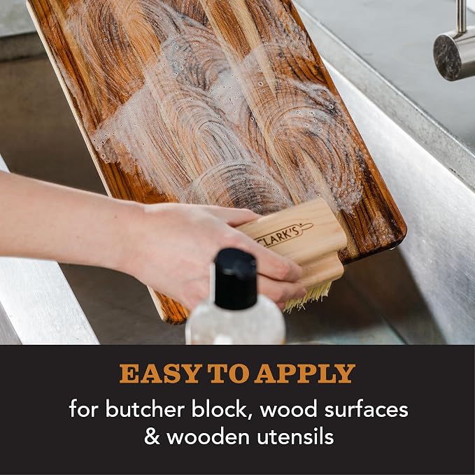 CLARK'S Cutting Board Organic Soap - Cleaner for Butcher Block, Countertop and Utensils - Enriched with Natural Orange & Lemon Extracts - Cleans and Restores Wood - Use Before Food Safe Mineral Oil