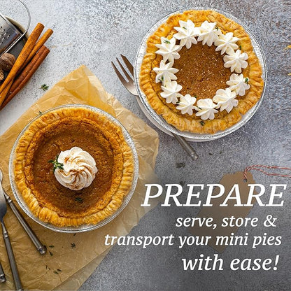 (120 Pack) 5" Aluminum Pie Pans 5 Inch, Mini Pie Tins Disposable, 5 Inch Aluminum Foil Pie - Individual Pie Pans perfect for Baking, Storing & Reheating Pot Pies Small Pie Tins