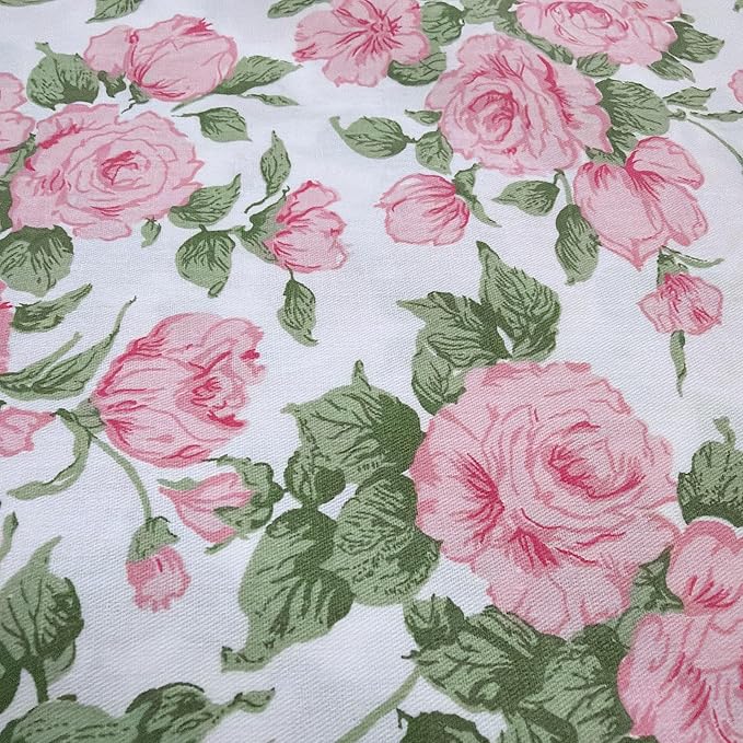 Light Weight Natural Cotton Fabric by the Yard DIY Making Supplies Quilting Patchwork Fabric Fat Quarter Bundles DIY for Quilting Cotton Patchwork Cushions (Pink Floral, 1 Yard)