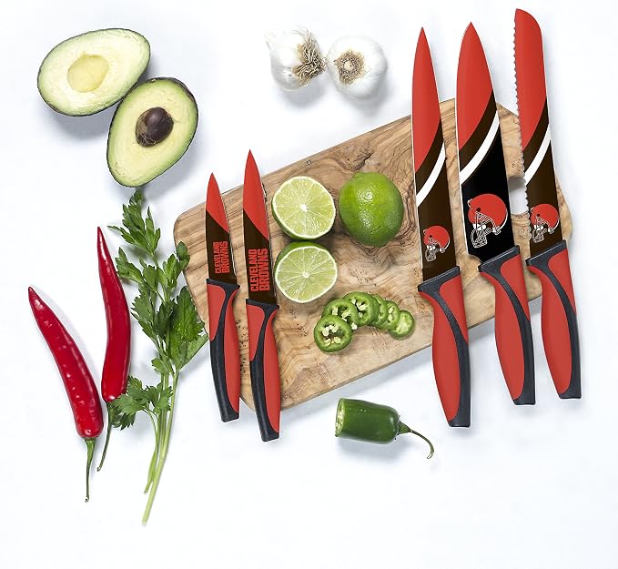 The Sports Vault NFL Cleveland Browns 5-Piece Kitchen Knife Set