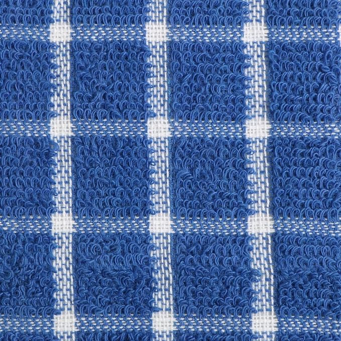 DII Basic Terry Collection Windowpane Dishcloth Set, 12x12, Blueberry, 6 Piece
