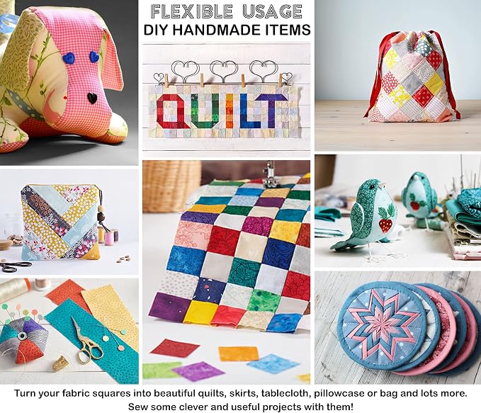 Soimoi Tie Dye Print Precut 5-inch Cotton Fabric Quilting Squares Charm Pack DIY Patchwork Sewing Craft- Blue