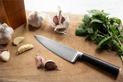 Ginsu Chikara Series Forged 5-Piece Japanese Knife Set, Black - Premium Cutlery Set with 420J Stainless Steel Kitchen Knives and Toffee Bamboo Block