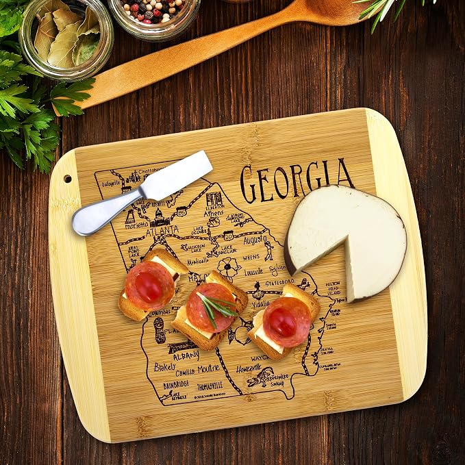 Totally Bamboo A Slice of Life Georgia State Serving and Cutting Board, 11" x 8.75"