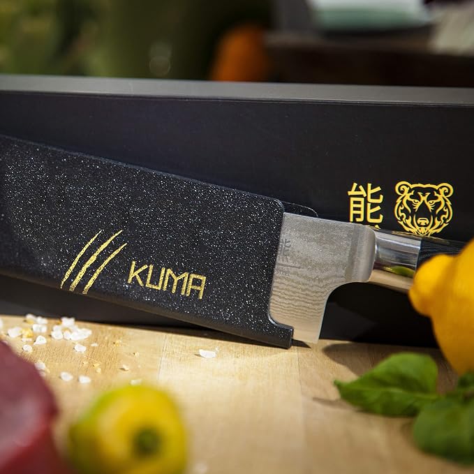 Japanese Steel Chef Knife Set [Bundle] – Razor Sharp 8-Inch Kitchen Knife Set w/Damascus Steel Japanese Knife & Stainless Steel Knife – Ultra Strong Kitchen Knives w/Knife Sheath