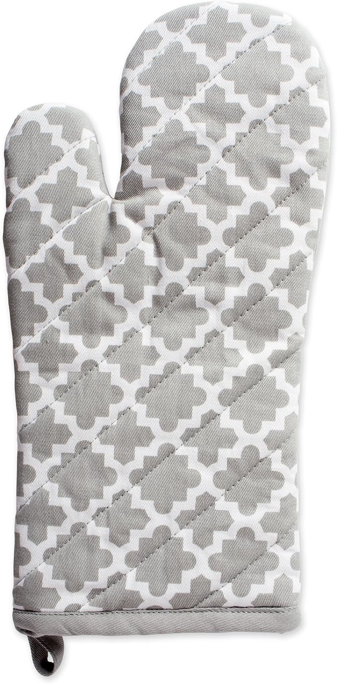 DII Lattice Basics Collection Kitchen Essentials, Oven Mitt Set, Gray, 2, Piece