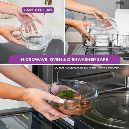 HOLDN’ STORAGE Vacuum Food Storage Containers, Set of 6 Glass Containers & Electronic Pump - Keep Food Fresh Longer, BPA-Free Glass, Leak-Proof, Ideal for Meal Prep, Marinating