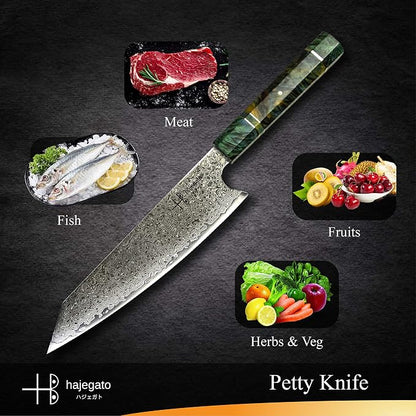Damascus Chef Knife Kiritsuke Unique One Of Kind Handle Professional 8 Inch Japanese Chefs Kitchen Knife Vg10 67 Layers Damascus Steel Knive with Sheath