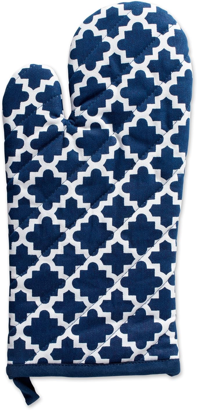 DII Lattice Basics Collection Kitchen Essentials, Oven Mitt Set, Nautical Blue, 2, Piece