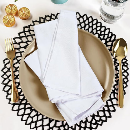 Utopia Kitchen White Cloth Napkins 288 Pack (18x18 Inches), Commercial Grade Dinner Napkins Bulk, Absorbent Cotton Blend, Washable Reusable for Restaurant, Hotel, Wedding, Lunch and Banquet