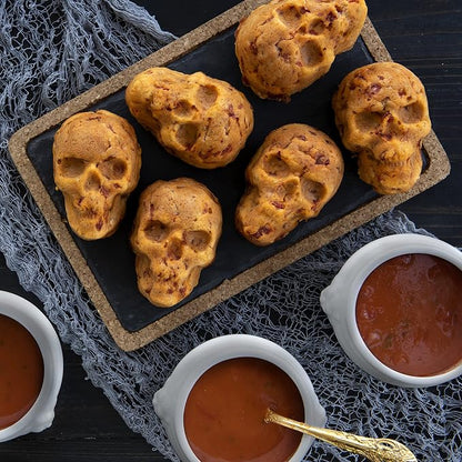 Nordic Ware Halloween Bakeware, Haunted Skull Cakelet Pan, Bronze (Pack of 3)