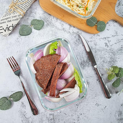 UMEIED 10 Pack Glass Food Storage Containers with Lids Leakproof, Airtight Glass Meal Prep Containers For Lunch, On The Go, Leftover, Dishwasher Safe