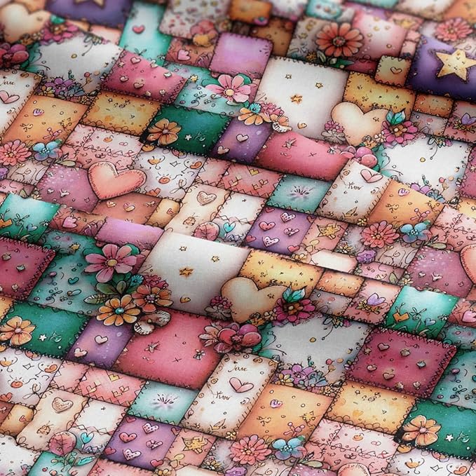 100% Cotton Fabric by the Yard – Turkish Quality Quilting & Sewing Fabric, 1 Yard x 1.69 Yards Wide, Patchwork Cotton for Crafts