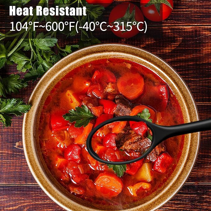 4 Pcs large Silicone Spoons 10.6 inches Mixing Spoons for cooking,Heat Resistant Spoons, Mixing Spoons for Kitchen Cooking Baking Stirring Mixing Tools (Large 4pcs)
