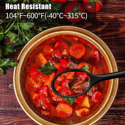 4 Pcs large Silicone Spoons 10.6 inches Mixing Spoons for cooking,Heat Resistant Spoons, Mixing Spoons for Kitchen Cooking Baking Stirring Mixing Tools (Large 4pcs)