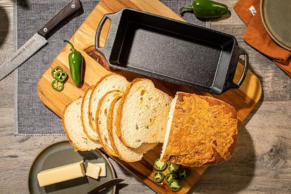 Lodge Cast Iron Loaf Pan 10 Inch | Pre-Seasoned | Dual Handles | Made in USA | Pack of 3