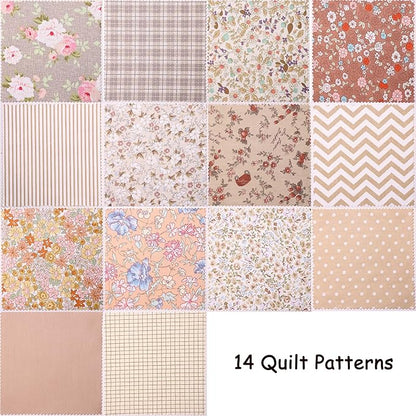 Nodsaw 42 Pcs Layer Cake Fabric Clearance, Layer Cakes 10 inch Squares for Quilting, Pre-Cuts 10" x 10" Fabric Squares for Quilting, Sewing, Patchwork, and DIY Crafts - Vintage Light Brown