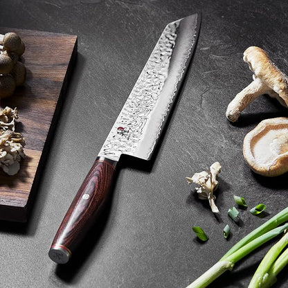 Miyabi Artisan Japanese Kiritsuke Knife,9.5-inch, All Purpose Kitchen Knife, Pakkawood Octagon-shaped Handle, Hand-honed Blade Finished with Katana Edge, Handcrafted in Seki, Japan