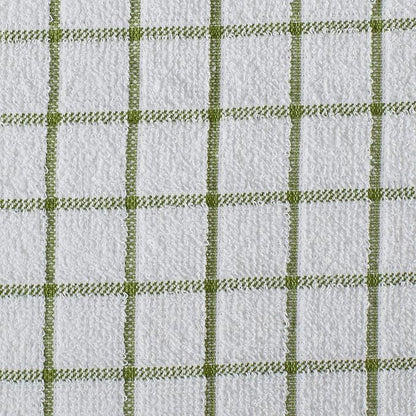 DII Basic Terry Collection Windowpane Dishcloth Set, 12x12, Antique Green, 6 Piece